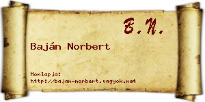Baján Norbert névjegykártya